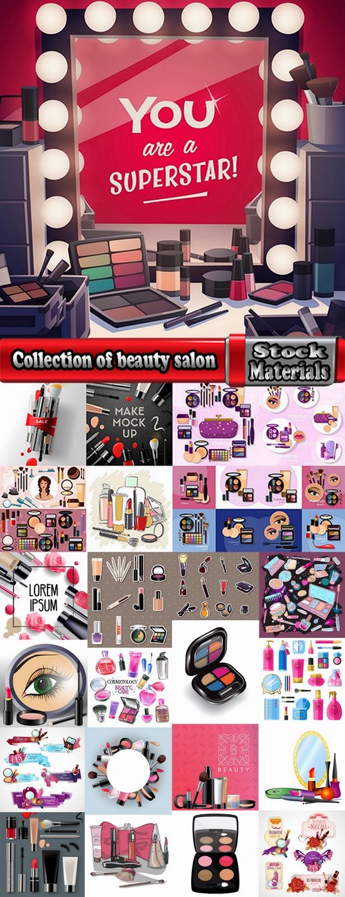 Collection of beauty salon hairdresser makeup manicure accessories for women nail polish 2-25 HQ Jpeg