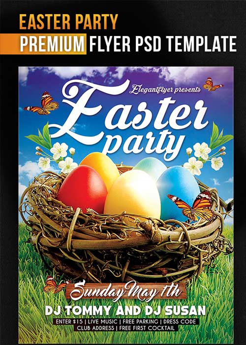 Easter Party V15 Flyer PSD Template + Facebook Cover