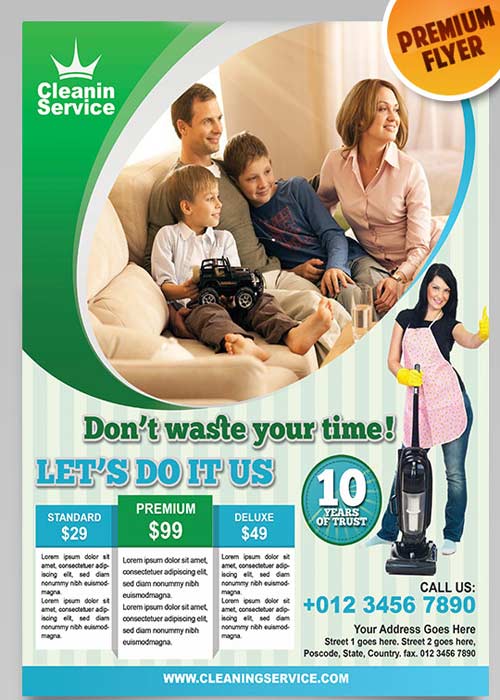 Cleaning Service Flyer PSD Template + Facebook Cover