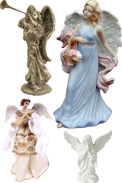 Ангелы куклы и статуэтки (прозрачный фон)