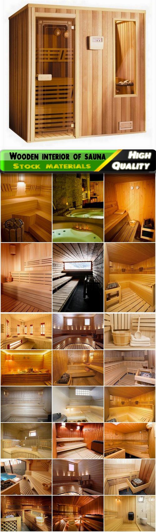 Wooden interior of sauna and bath - 25 HQ Jpg