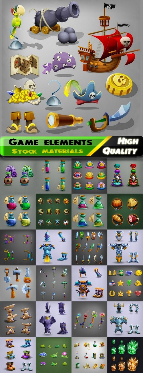 Game design elements in vector from stock #11 - 25 Eps