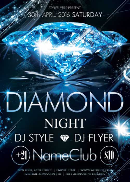 Diamond Night PSD Flyer Template