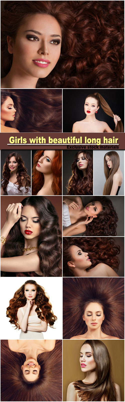 Girls with beautiful long hair, fashionable hairstyles