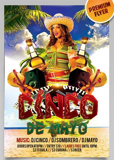 Cinco De Mayo Celebration V7 Flyer PSD Template + Facebook Cover