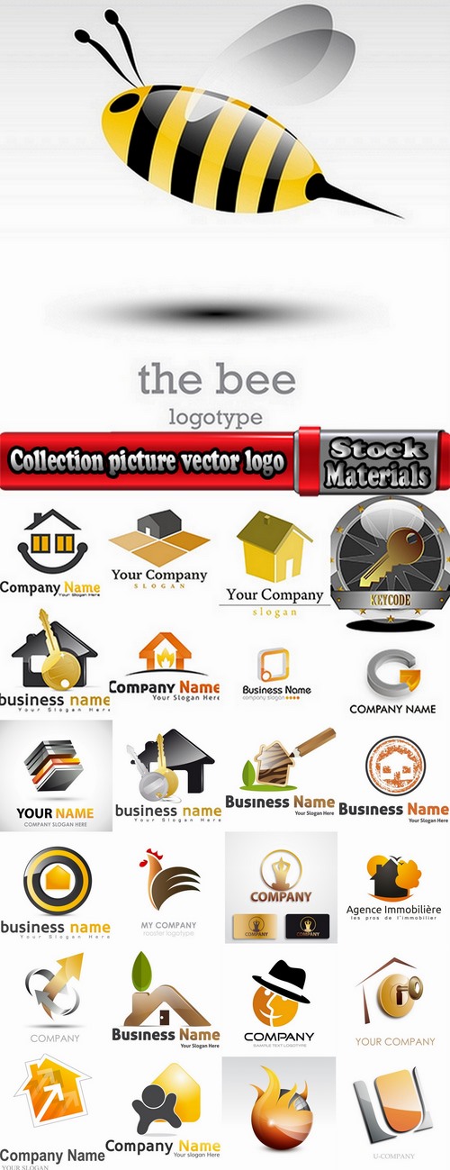 Collection picture vector logo illustration of the business campaign 35-25 Eps