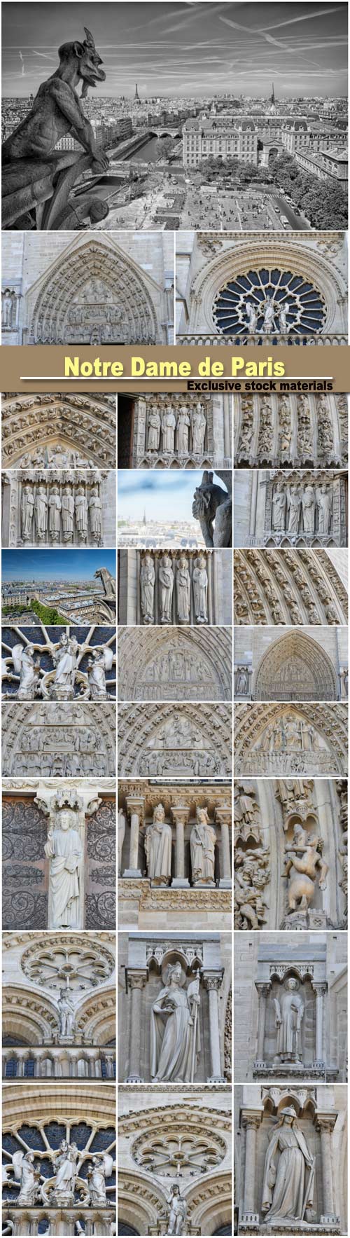 Notre Dame de Paris, facade statue detail