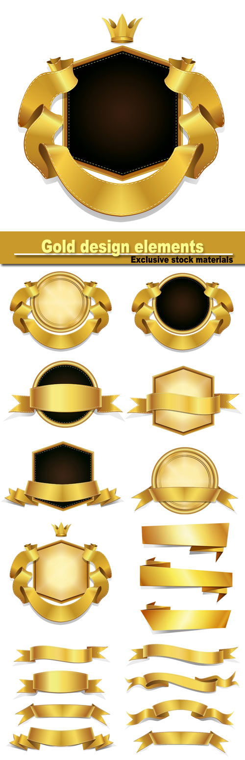 Gold design elements vector