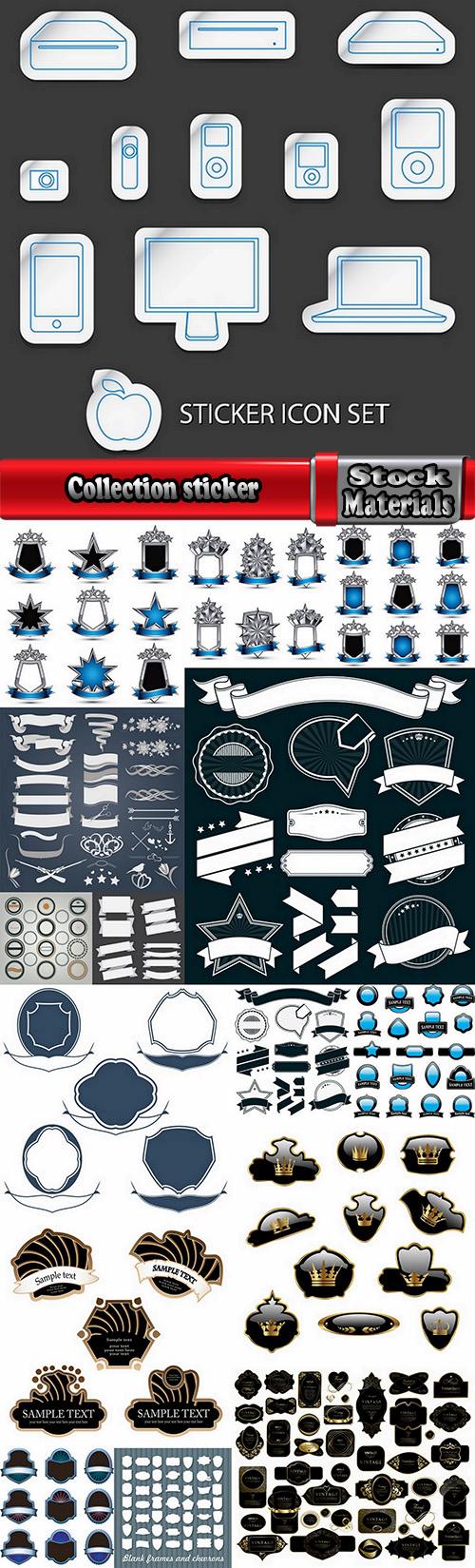 Collection sticker sticker poster banner logo icon vector image 16 EPS