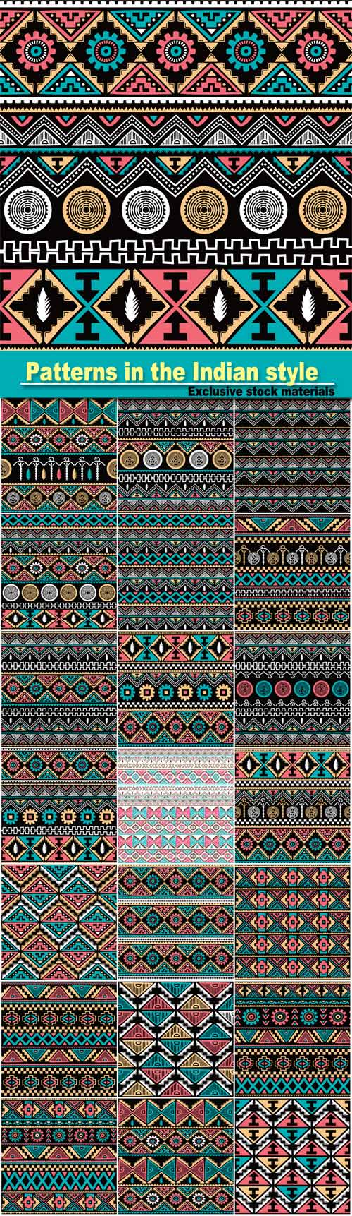 Vector backgrounds with patterns in the Indian style