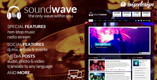 Nulled SoundWave v2.2 - The Music Vibe WordPress Theme  