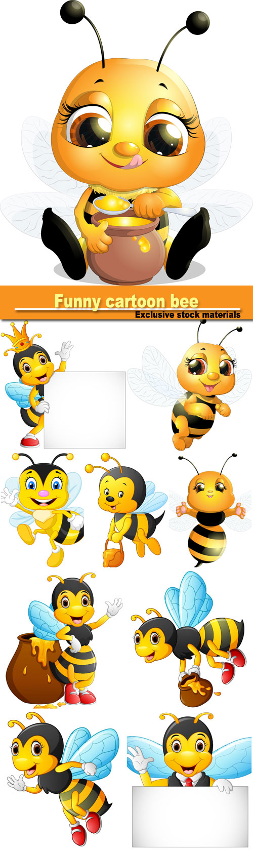 Funny cartoon bee