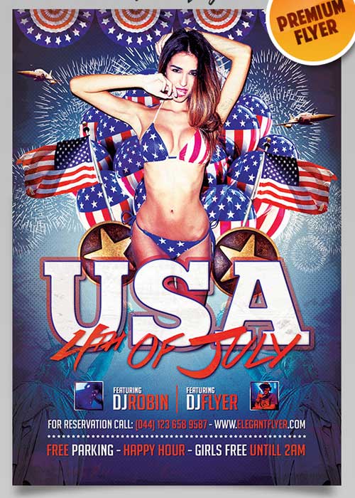4th Of July USA Flyer PSD Template + Facebook Cover
