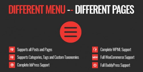 [NULLED] Different Menu in Different Pages v1.0.3 - WordPress Plugin product photo