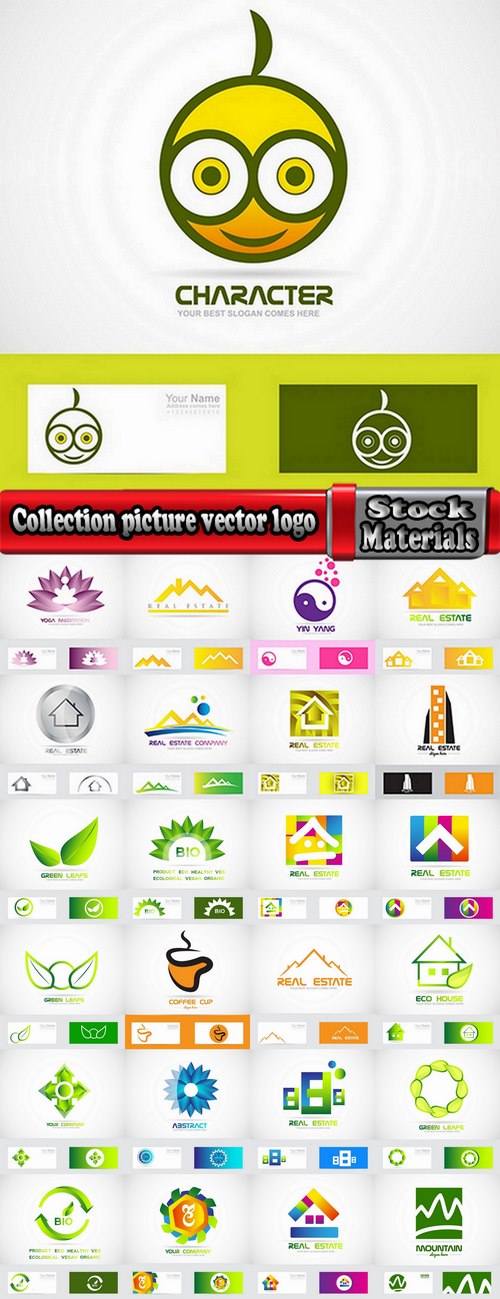 Collection picture vector logo illustration of the business campaign 40-25 Eps
