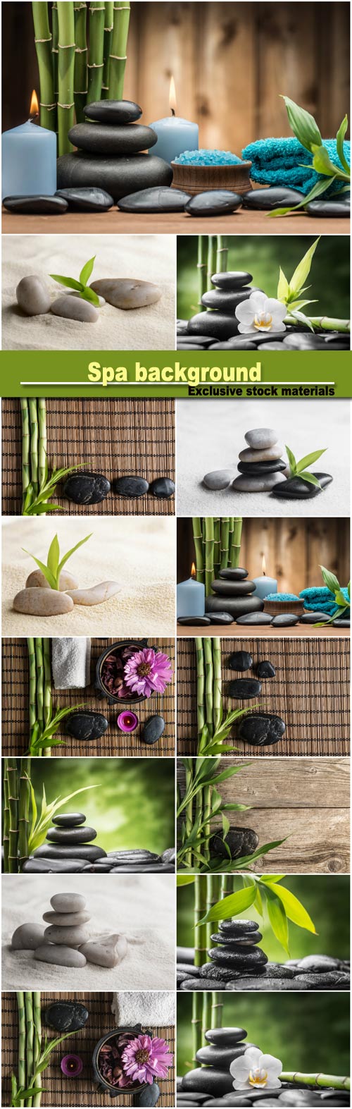 Spa background with bamboo, spa stones and orchids