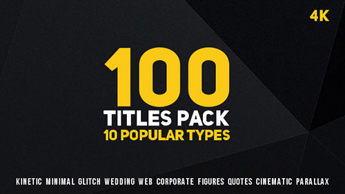 100 Titles Pack (10 popular types) - Project for After Effects (Videohive)