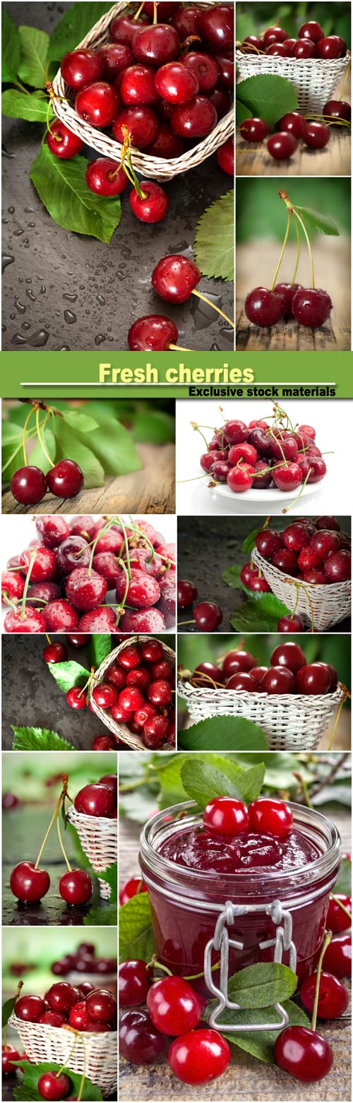 Fresh cherries, delicious fruits