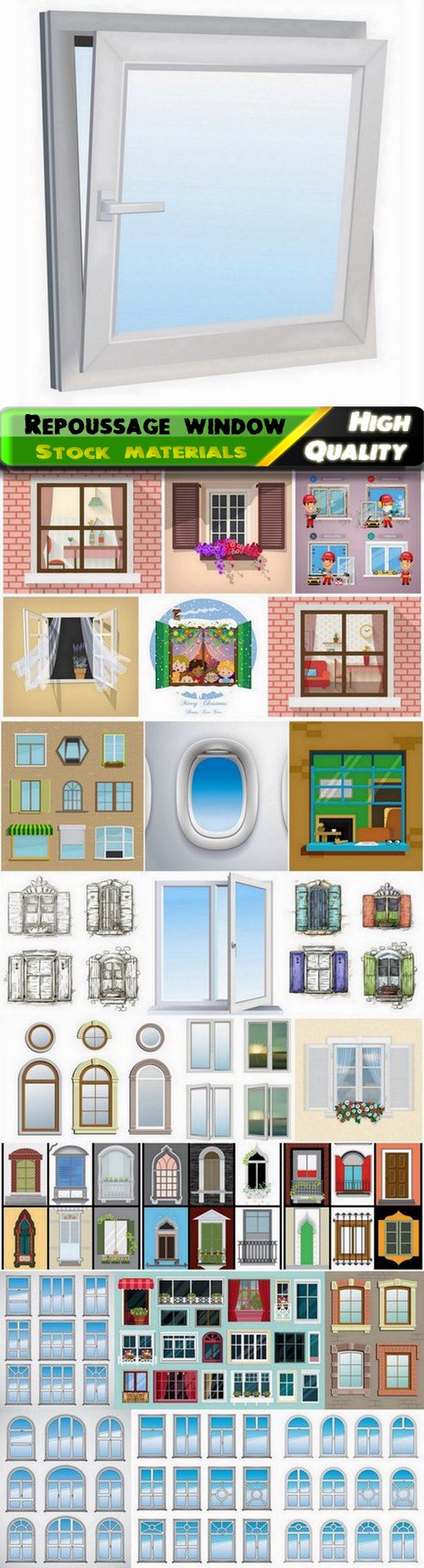 Repoussage window for house with original design - 25 Eps
