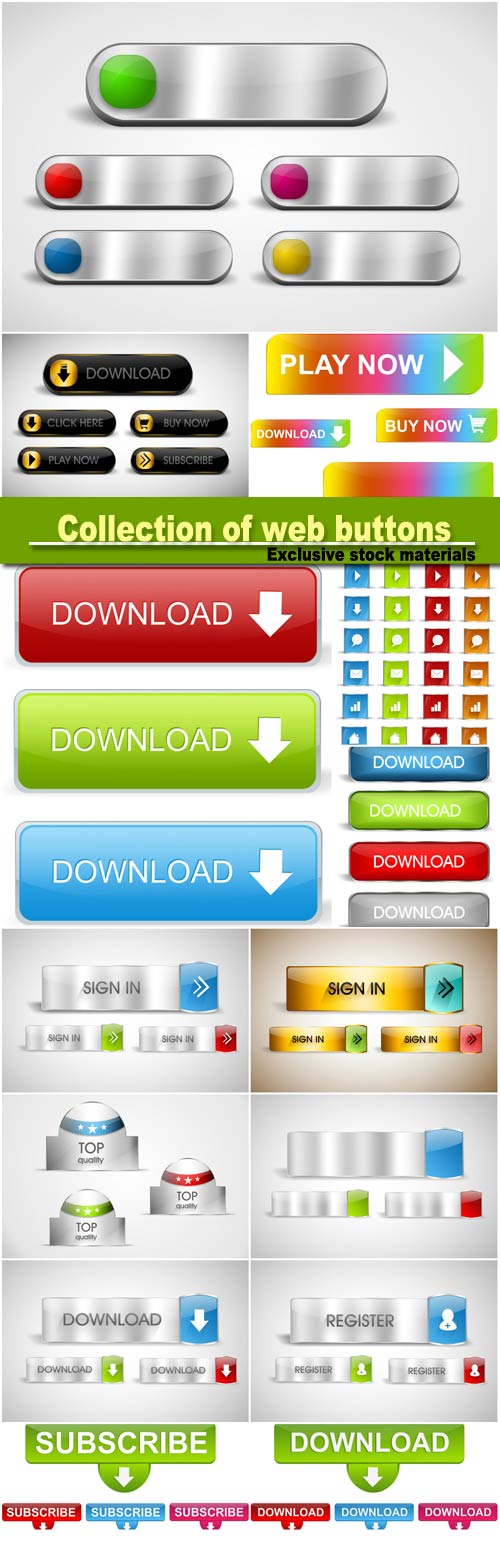 Big colorfull collection of web buttons, icons