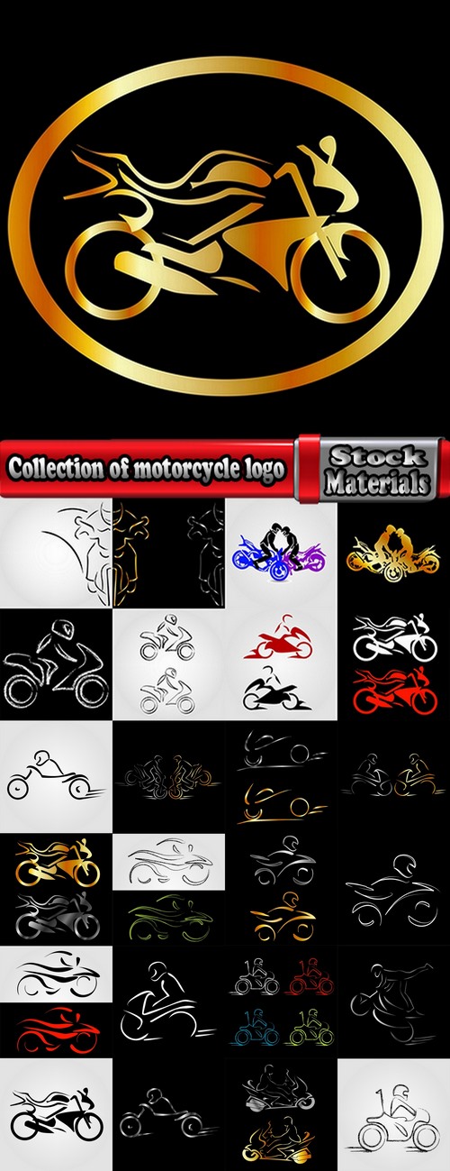 Collection of motorcycle vector a background picture flyer poster banner emblem logo EPS 25