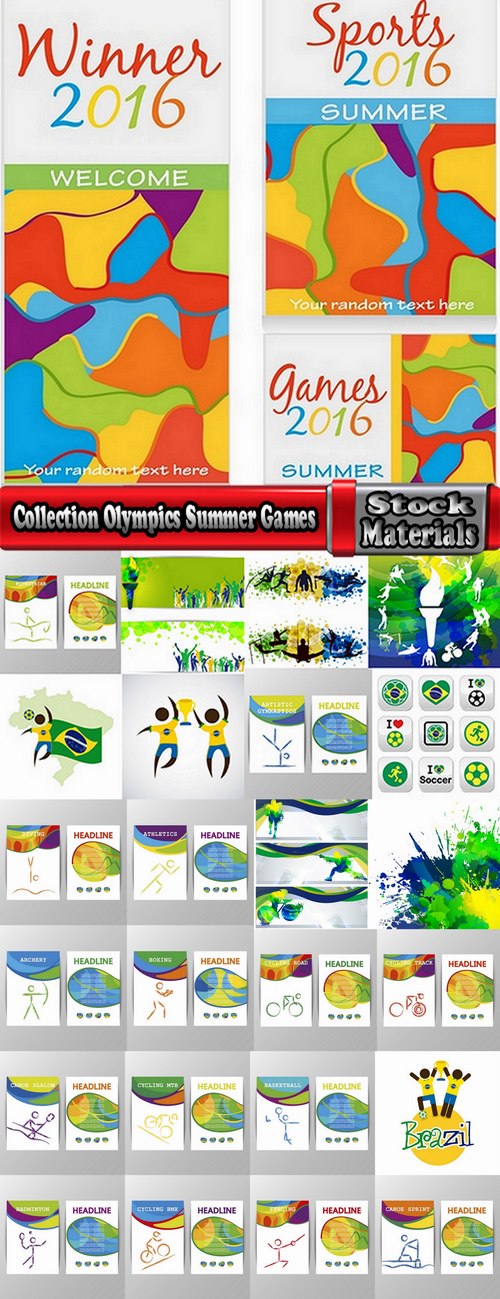 Collection Olympics Summer Games in Rio de Janeiro flyer banner background is 25 EPS