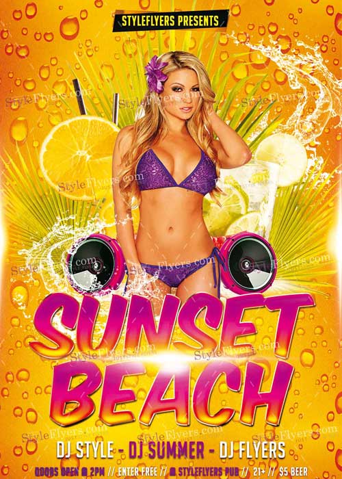 Sunset Beach V5 PSD Flyer Template