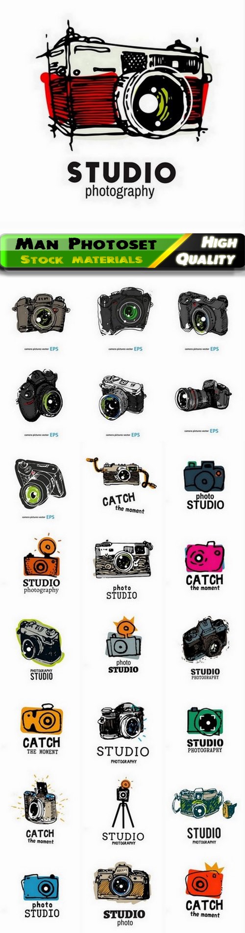 Sketch of video photography and video camera - 25 Eps