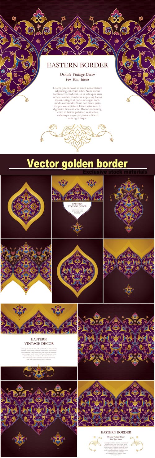 Vector golden border in eastern style