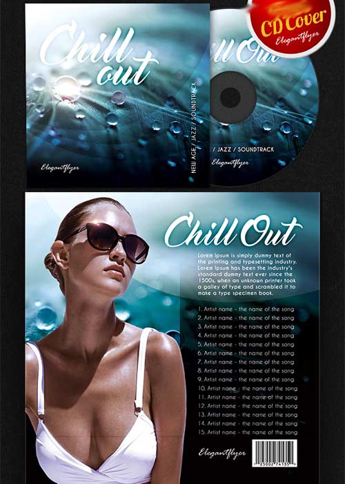 Chill Out Music CD Cover PSD Template