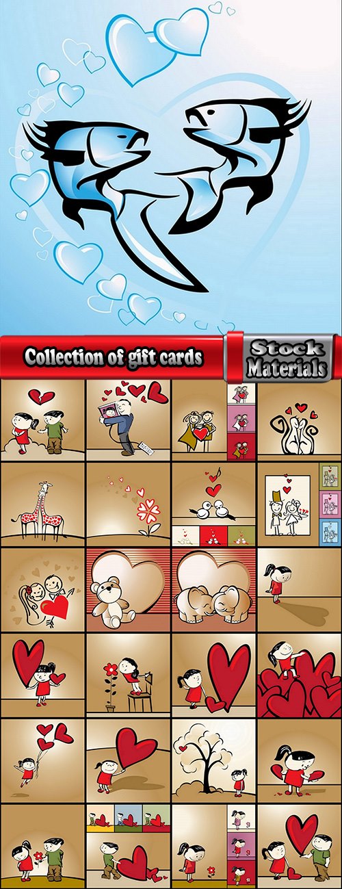 Collection of gift cards birthday holiday celebration 2-25 EPS