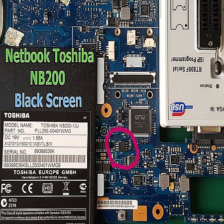 Netbook Toshiba NB200 нет инициализации, чёрный экран. Прошивка BIOS (2016) WEBRip