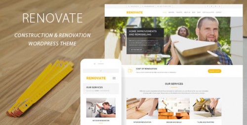 Download Nulled Renovate v3.5.1 - Construction Renovation WordPress Theme product cover
