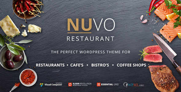 [nulled] NUVO v5.6.3 - Restaurant, Cafe & Bistro WordPress Theme graphic