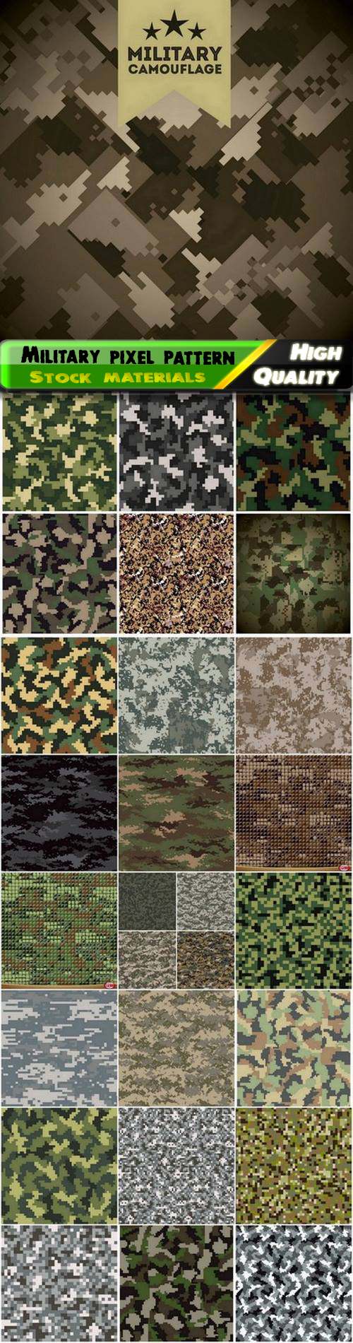 Abstract military pixel seamless pattern colors of camouflage - 25 Eps