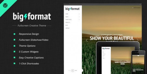 NULLED BigFormat v1.4.3 - Responsive Fullscreen WordPress Theme product picture