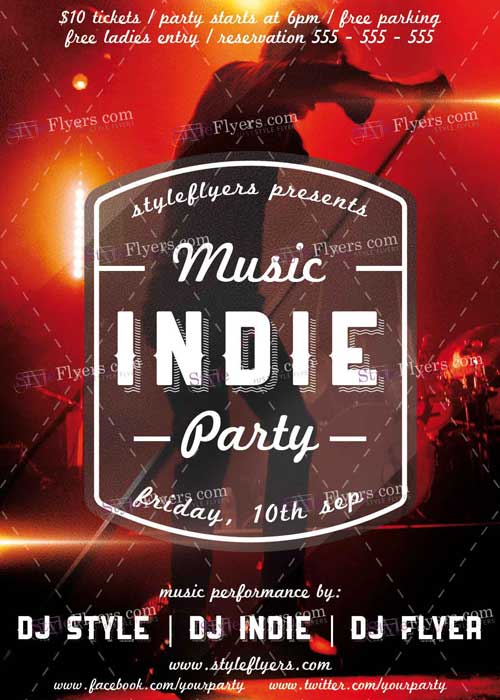 Indie Music Party PSD V3 Flyer Template